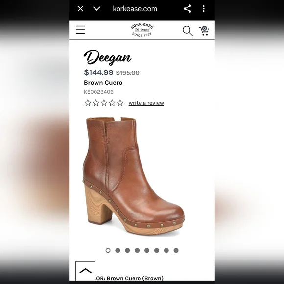 Kork Ease Deegan Brown Leather Platform Stud High Wood Heel Ankle Boot Women 8 - Picture 12 of 12